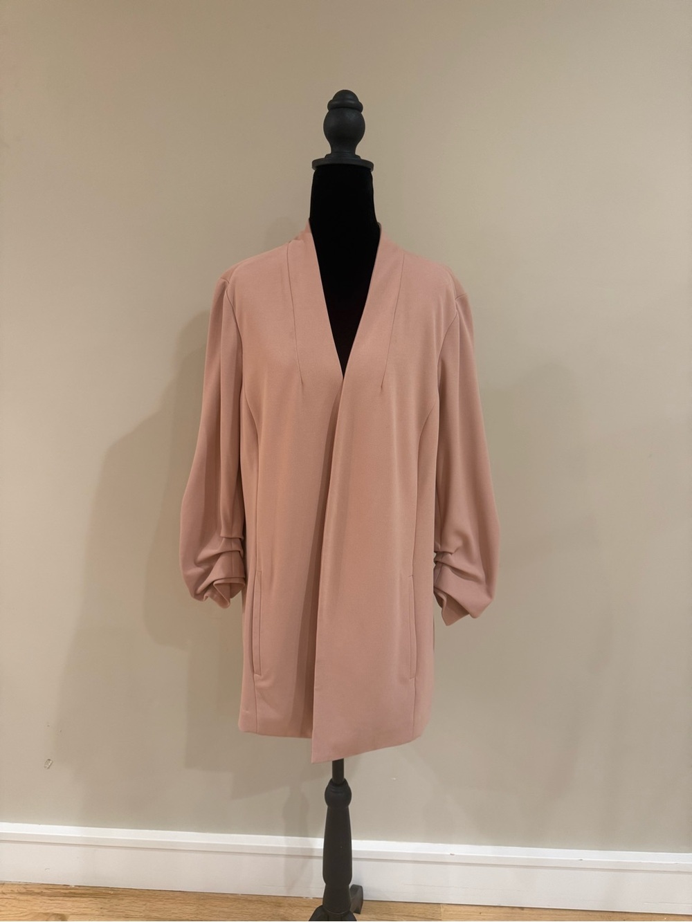 Alfani Dusty Rose Open-Front Draped Blazer